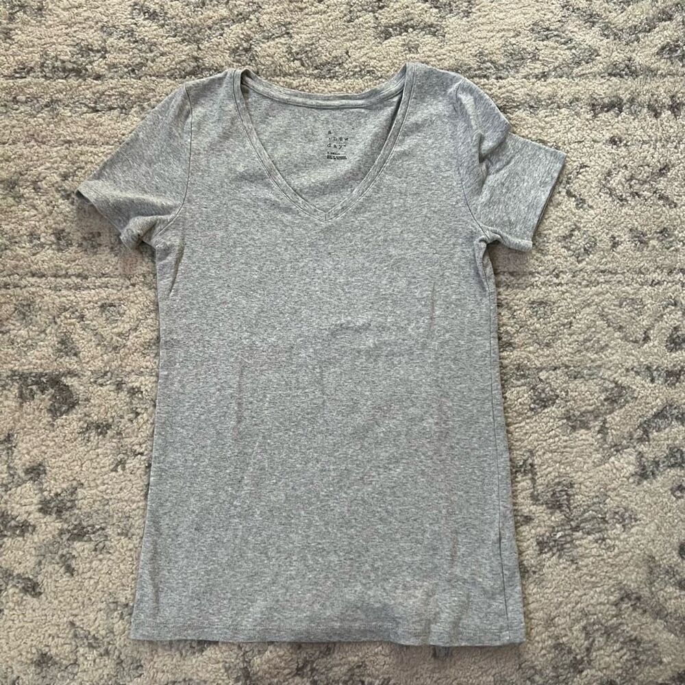 a new day Gray V Neck Tee Shirt